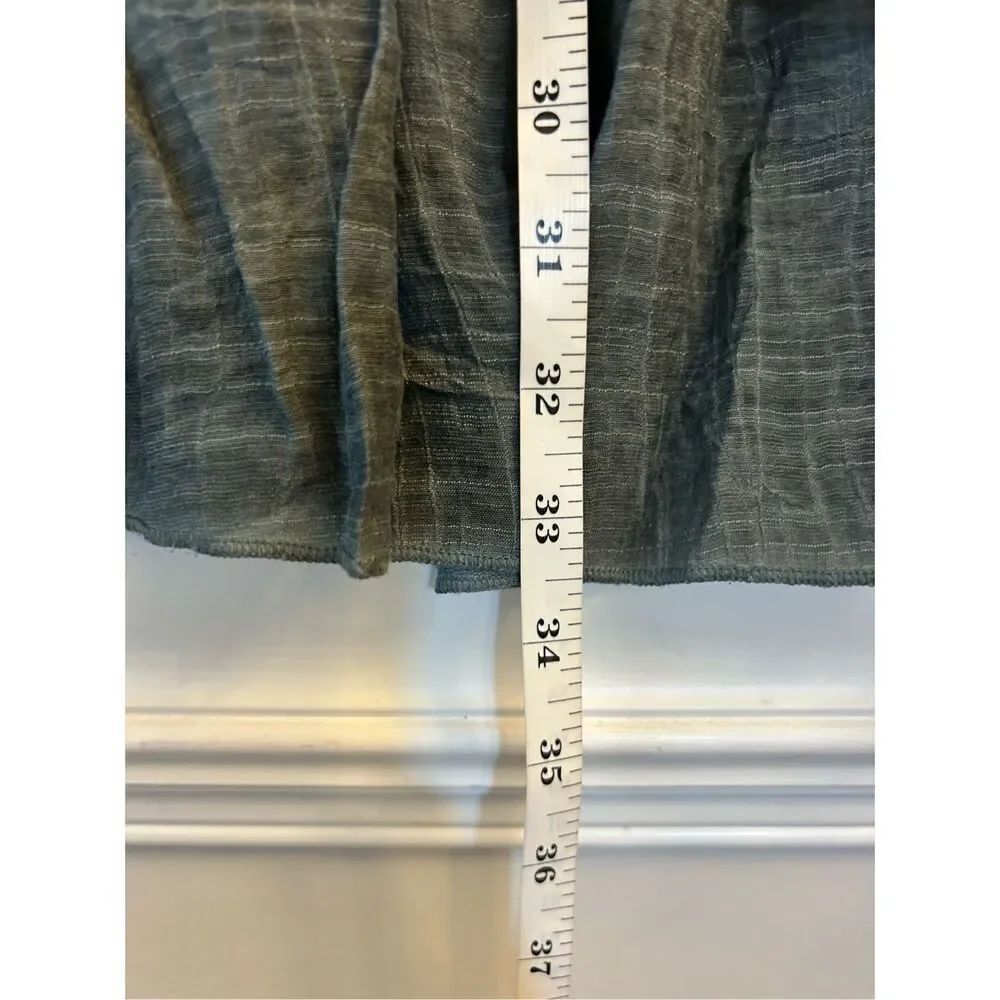 Feratelli embroidered crochet boho top sz S linen blend Lagenlook mixed media - Picture 6 of 6